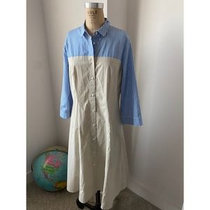 le civette 100% cotton shirt dress EU 44 luxury sportswear made in Italy